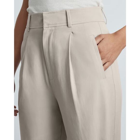 Everlane Way High Drape Pant Wide Leg Hi-Rise Sandstone Women 8S Inseam 29 NWT - Picture 3 of 13